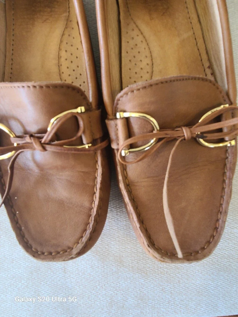 Womens Lauren Ralph Lauren Briley Moccasin Loafers in Tan Size 6.5